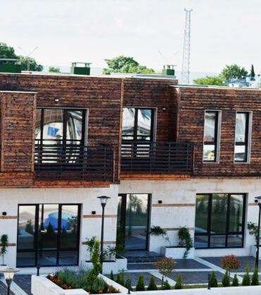 Houses with yacht on old port Nesebar, Bulgaria.