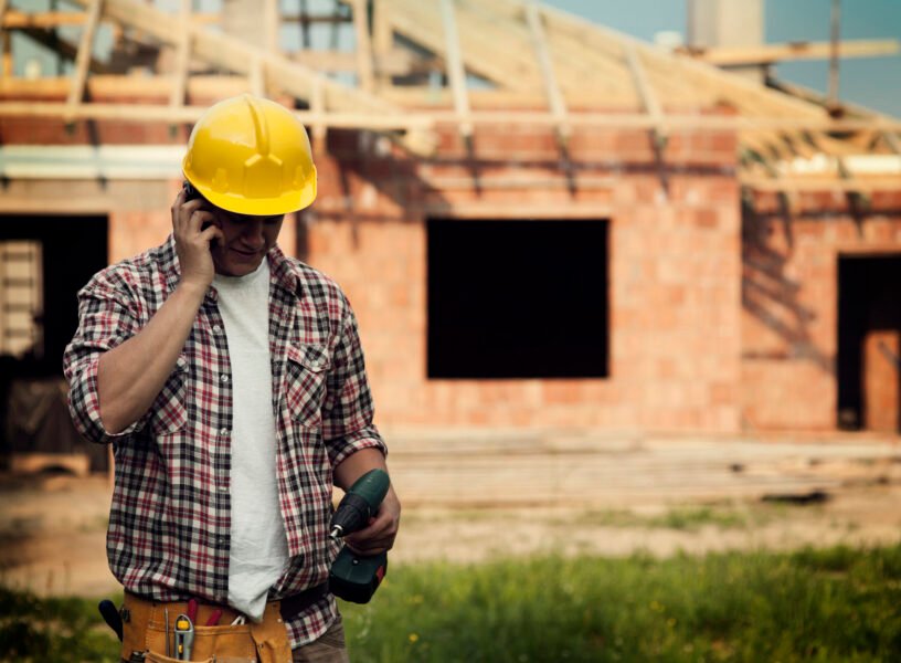 Construction with mobile phone